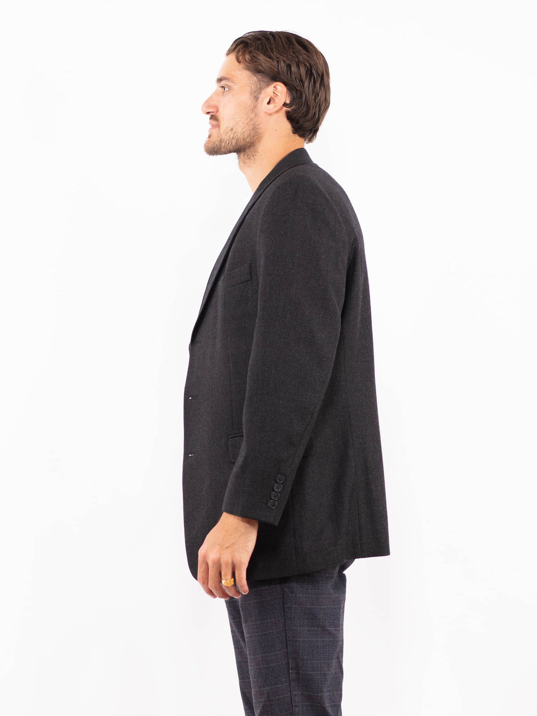 Vintage 90's Men Wool Blazer in GrayZ2189