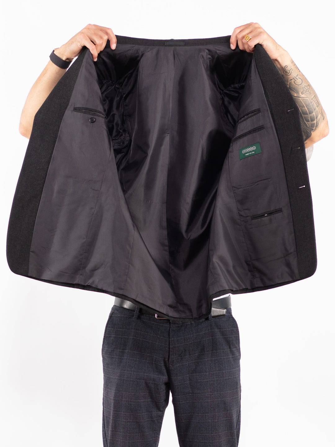 Vintage 90's Men Wool Blazer in GrayZ2189