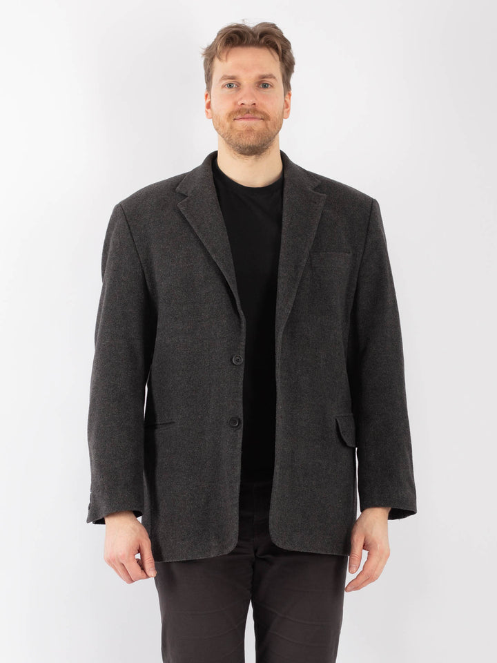 Vintage 90's Men Wool Blazer Jacket in GrayZ1282