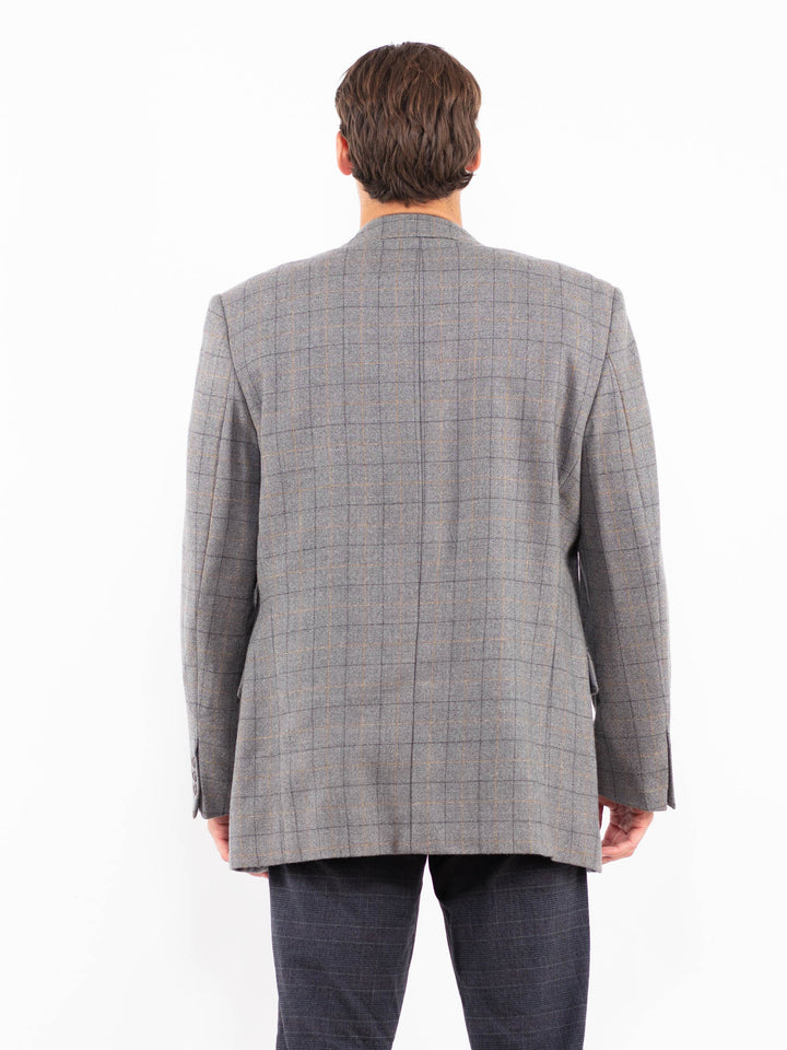 Vintage 90's Men Wool Blazer Jacket in GrayZ2192