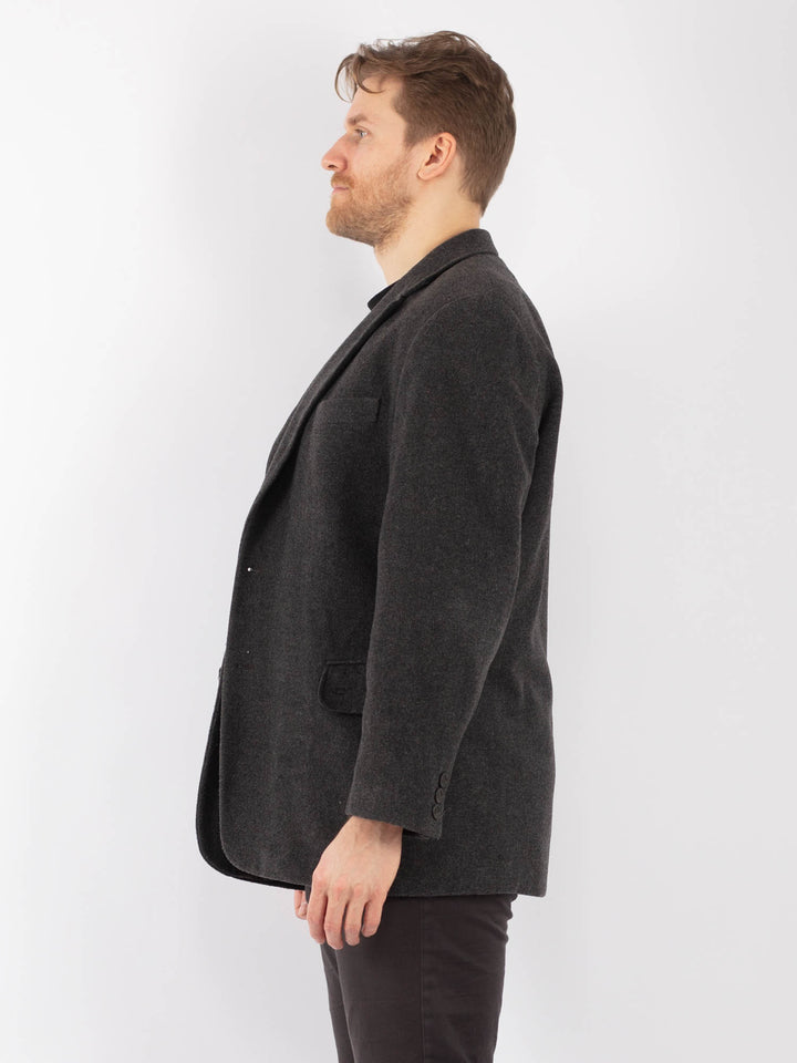 Vintage 90's Men Wool Blazer Jacket in GrayZ1282