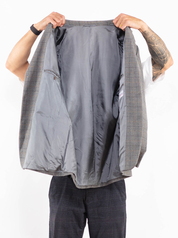 Vintage 90's Men Wool Blazer Jacket in GrayZ2192