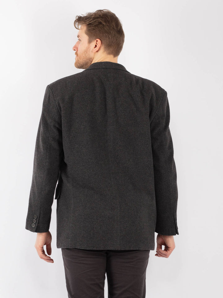Vintage 90's Men Wool Blazer Jacket in GrayZ1282