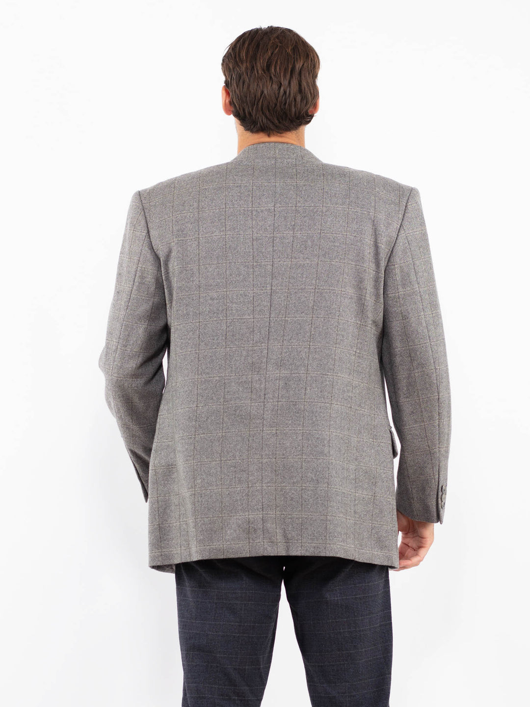 Vintage 90's Men Wool Blazer Jacket in GrayZ2194