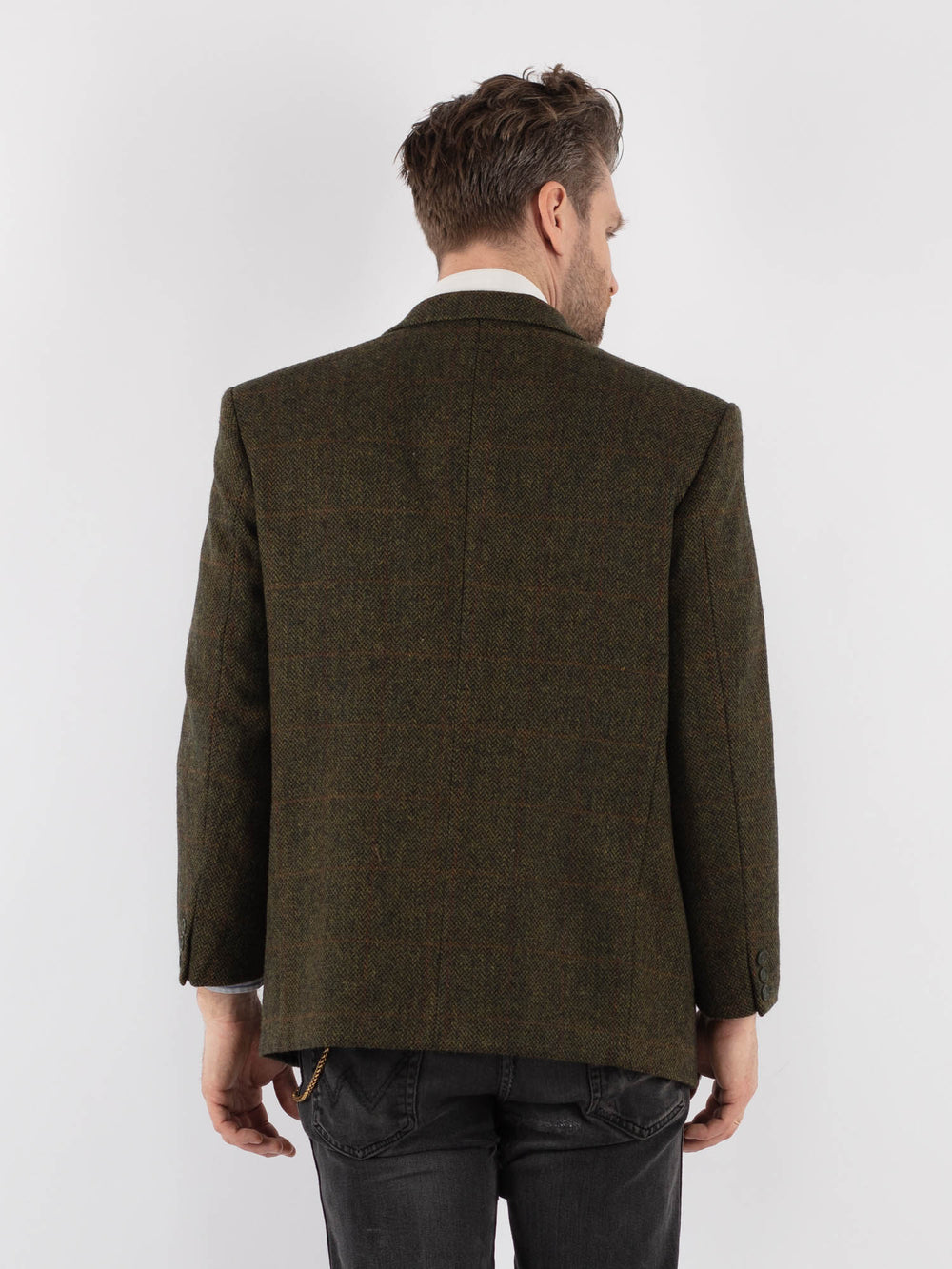 Vintage 90's Men Wool Blazer Jacket in Green - NorthernGrip