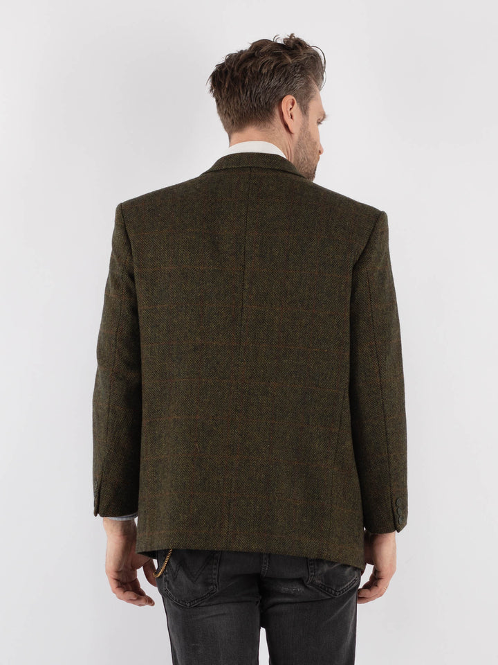 Vintage 90's Men Wool Blazer Jacket in Green - NorthernGrip