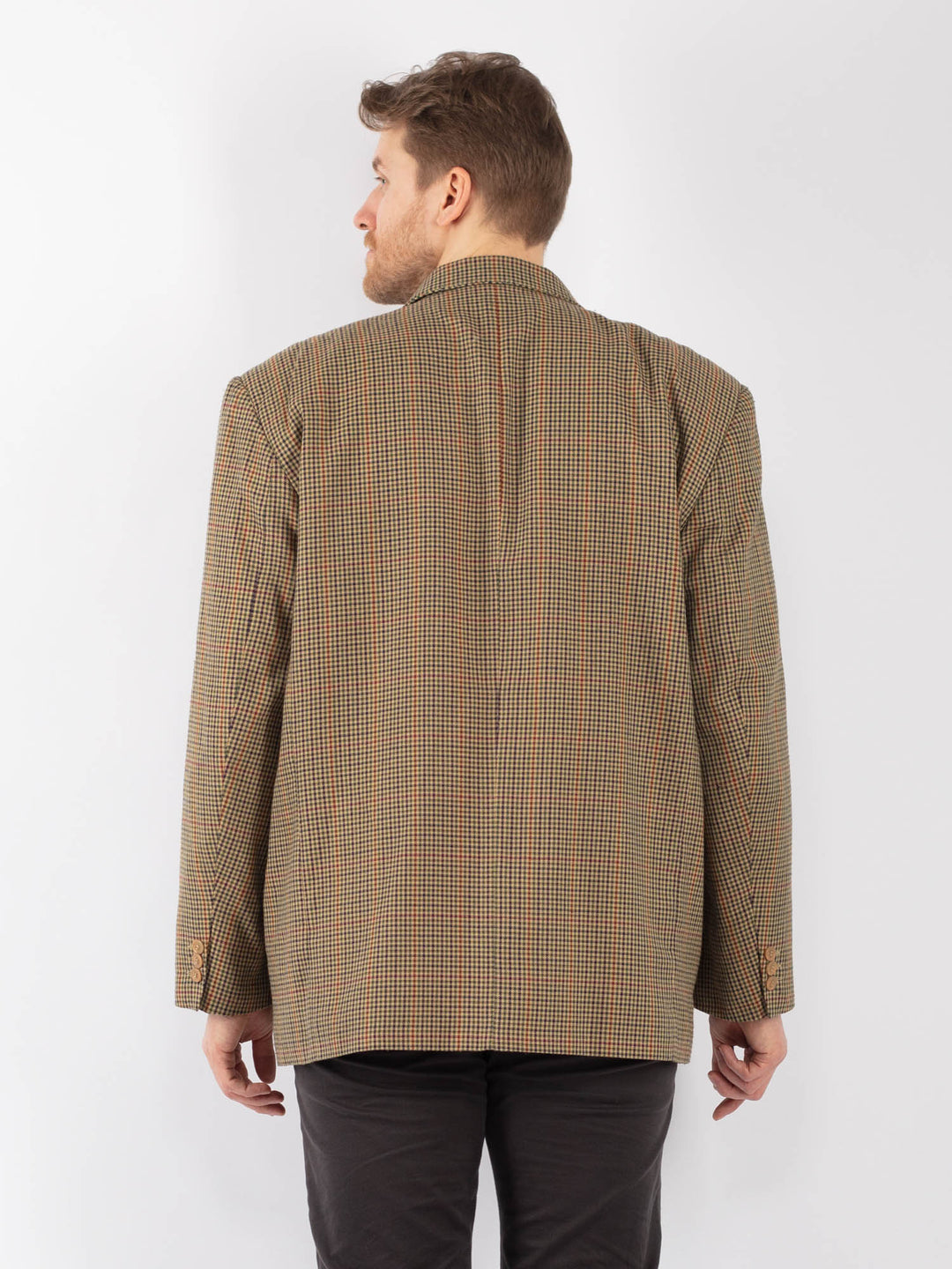 Vintage 90's Men Wool Blazer Jacket in BeigeZ1287