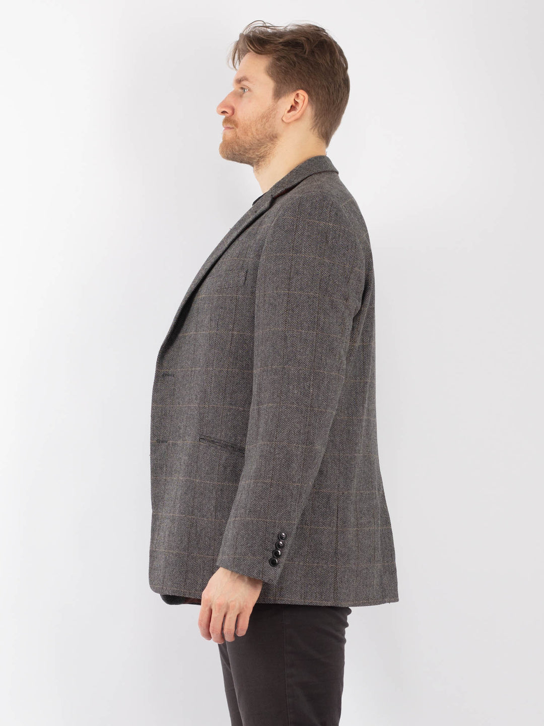 Vintage 90's Men Wool Blazer Jacket in GrayZ1288