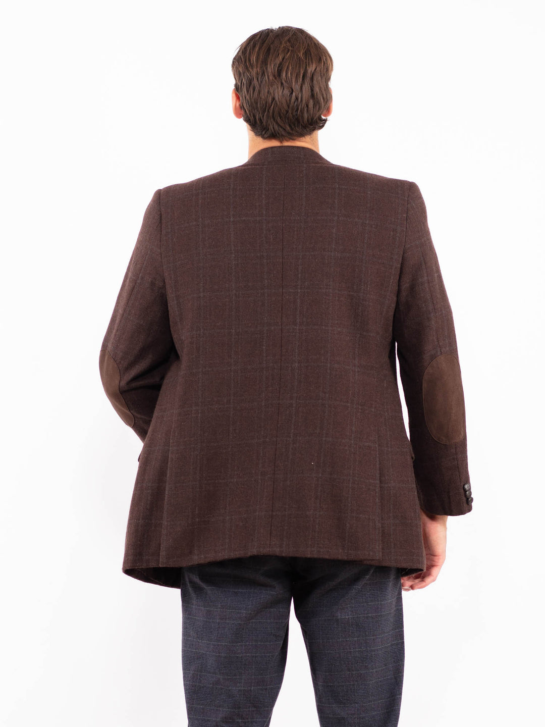 Vintage 90's Men Wool Blazer Jacket in BrownZ2201