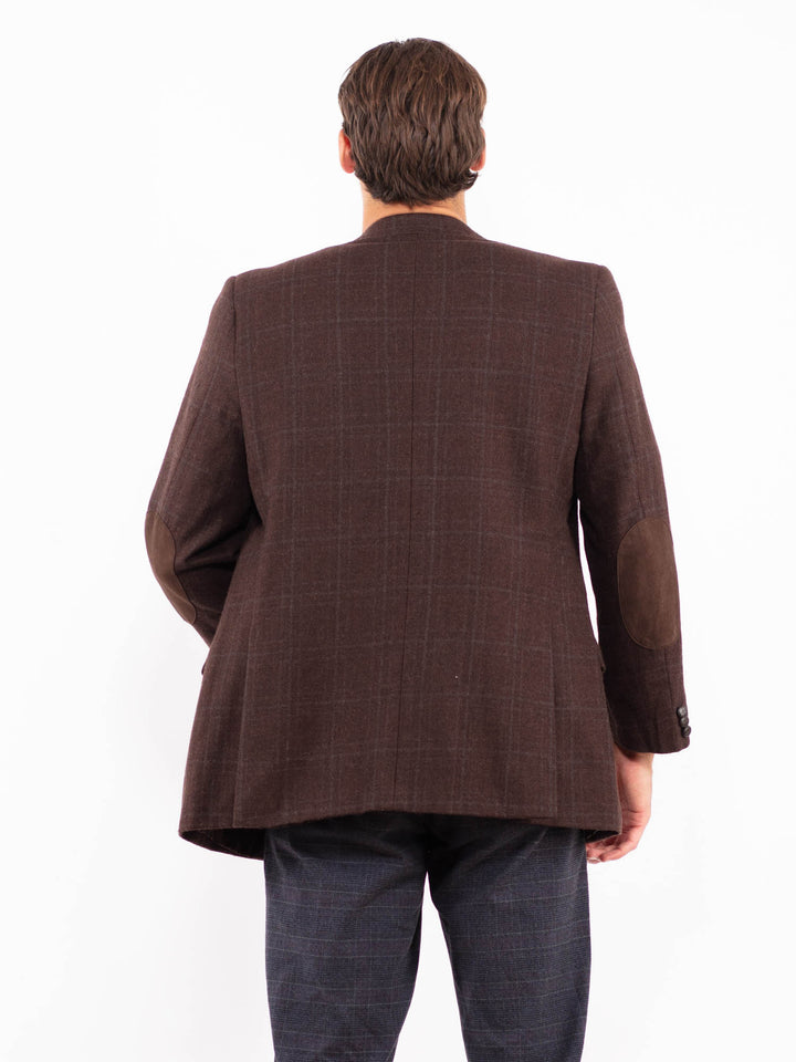 Vintage 90's Men Wool Blazer Jacket in BrownZ2201