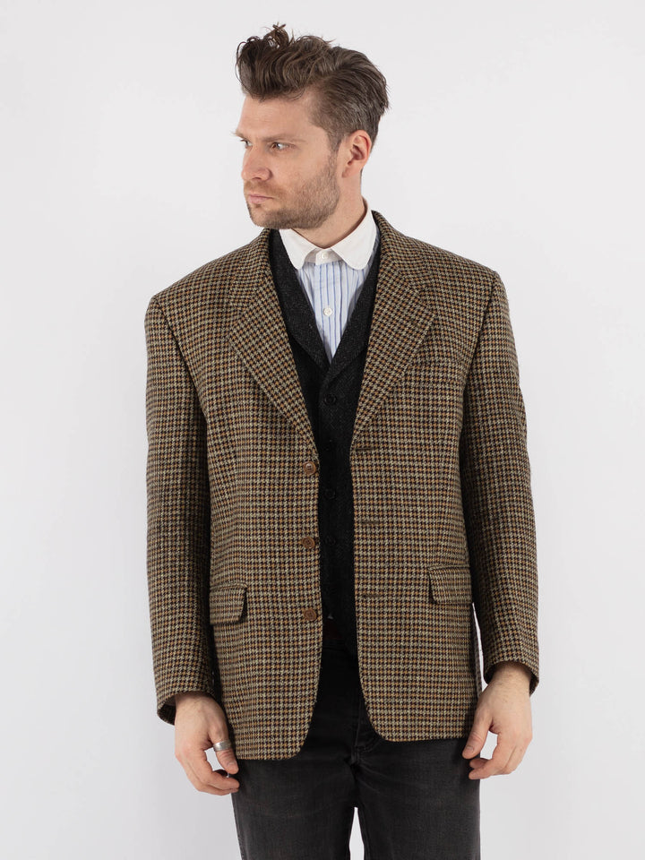 Vintage 90's Men Wool Blazer Jacket in BeigeZ742
