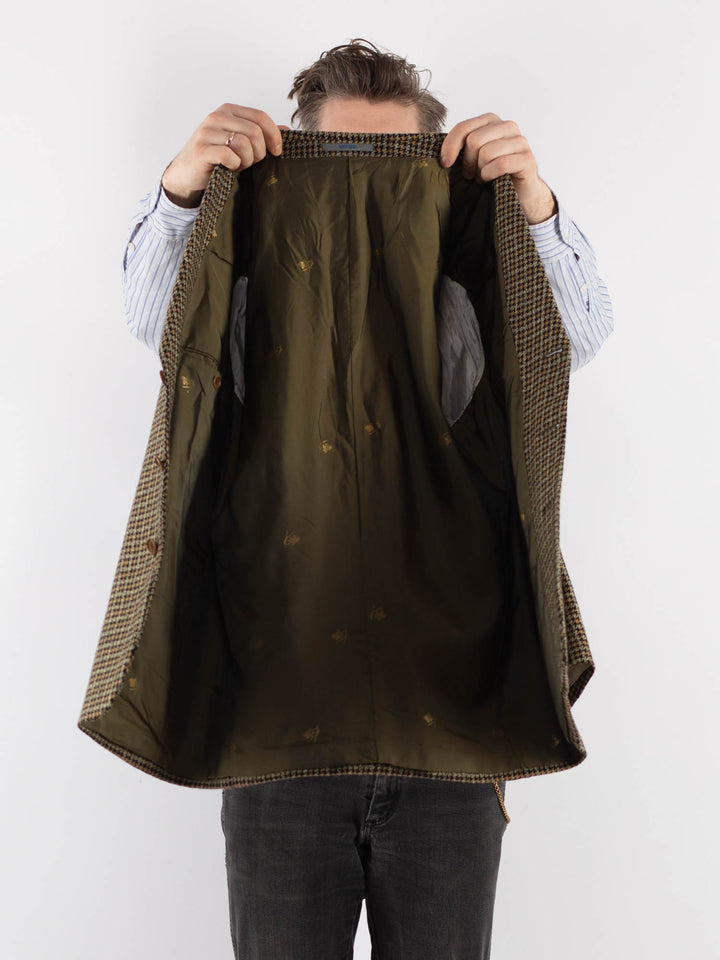 Vintage 90's Men Wool Blazer Jacket in BeigeZ742