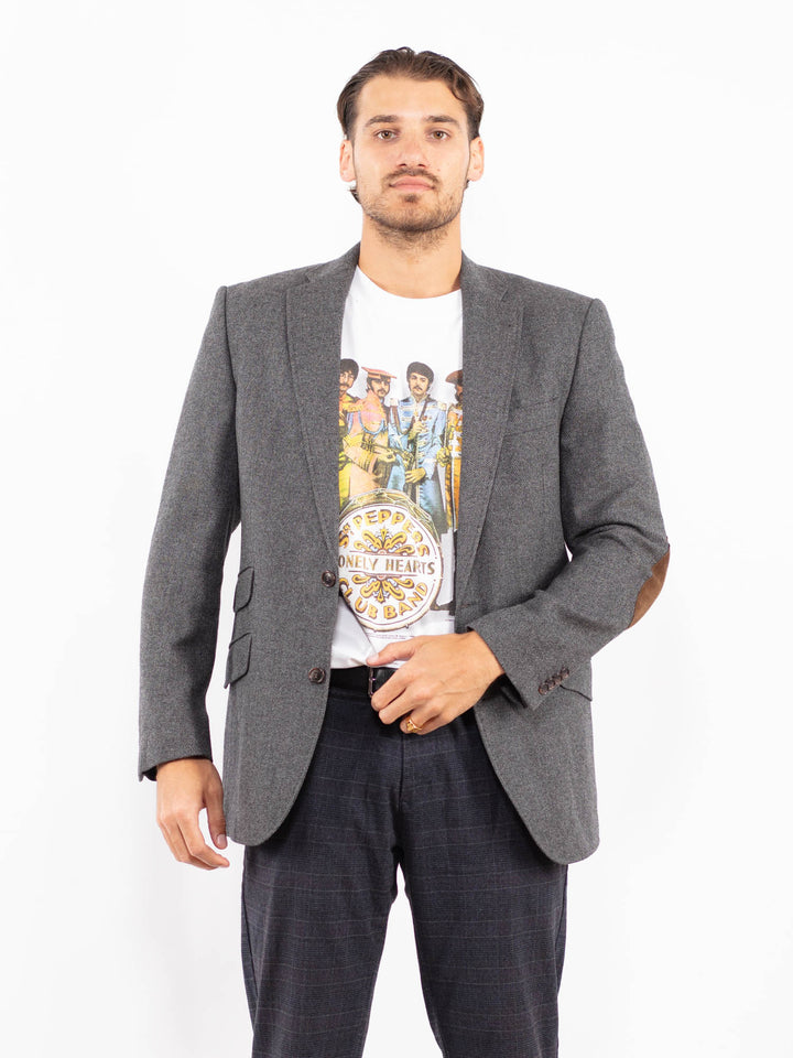 Vintage 90's Men Wool Blazer in GrayZ2203