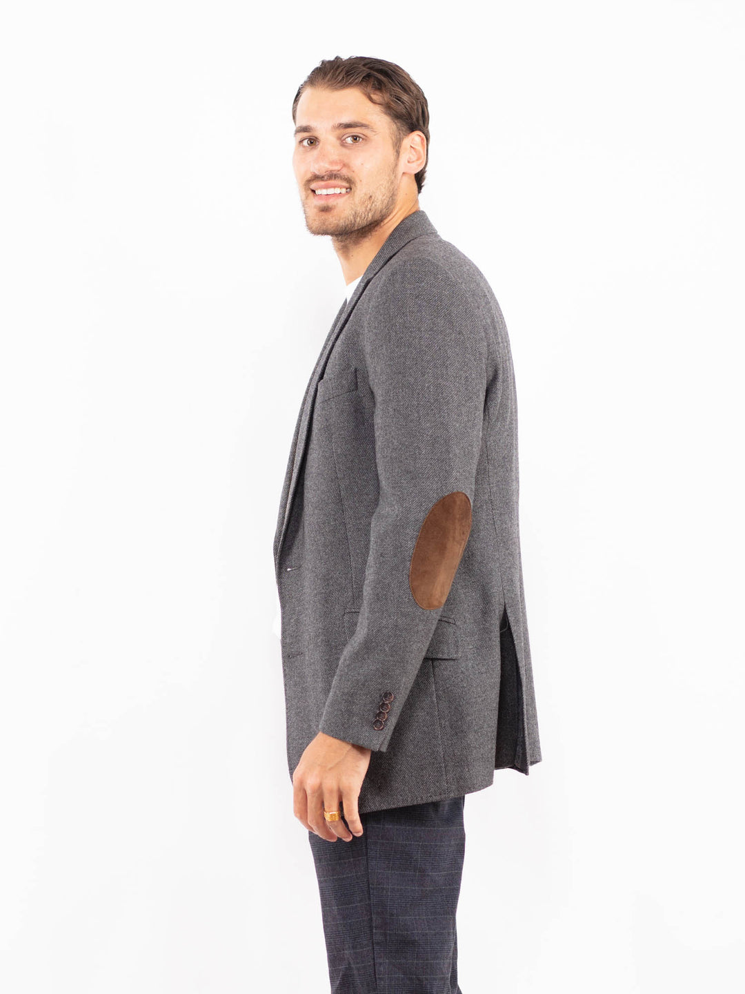 Vintage 90's Men Wool Blazer in GrayZ2203