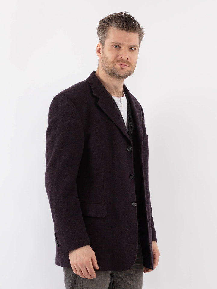 Vintage 90's Men Wool Blazer Jacket in PurpleZ1022