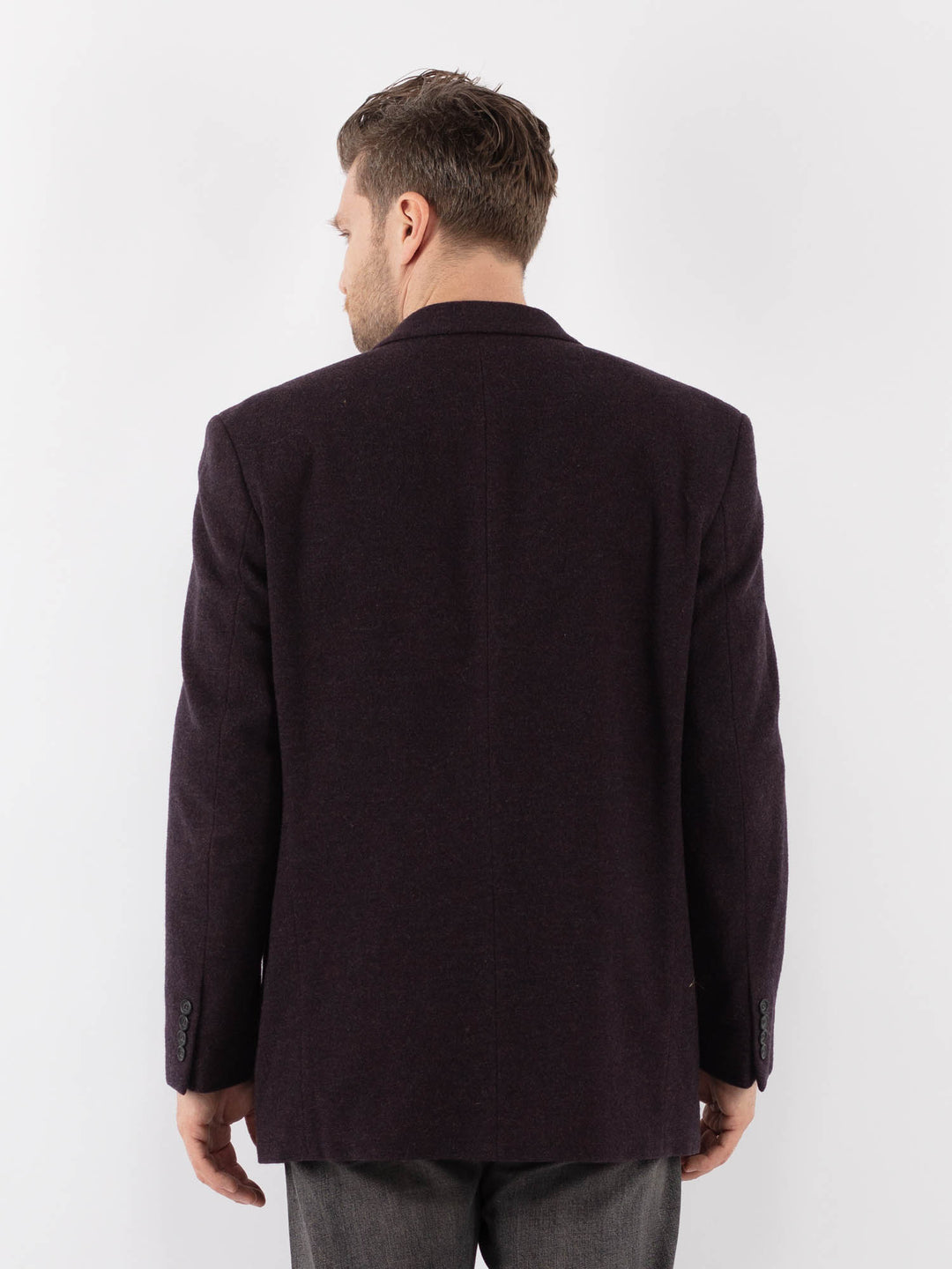 Vintage 90's Men Wool Blazer Jacket in PurpleZ1022