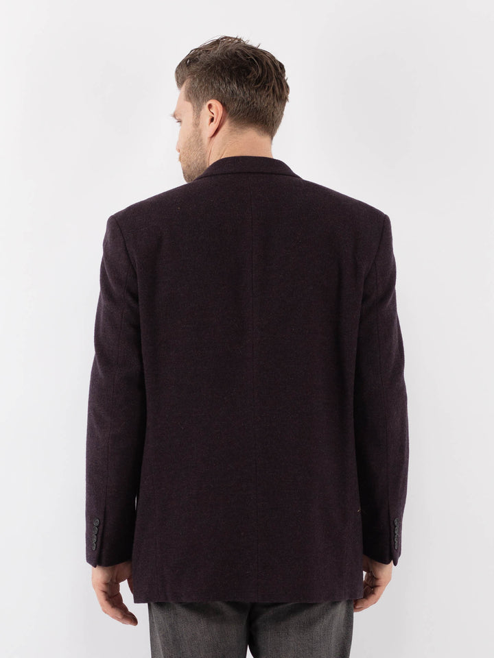 Vintage 90's Men Wool Blazer Jacket in PurpleZ1022
