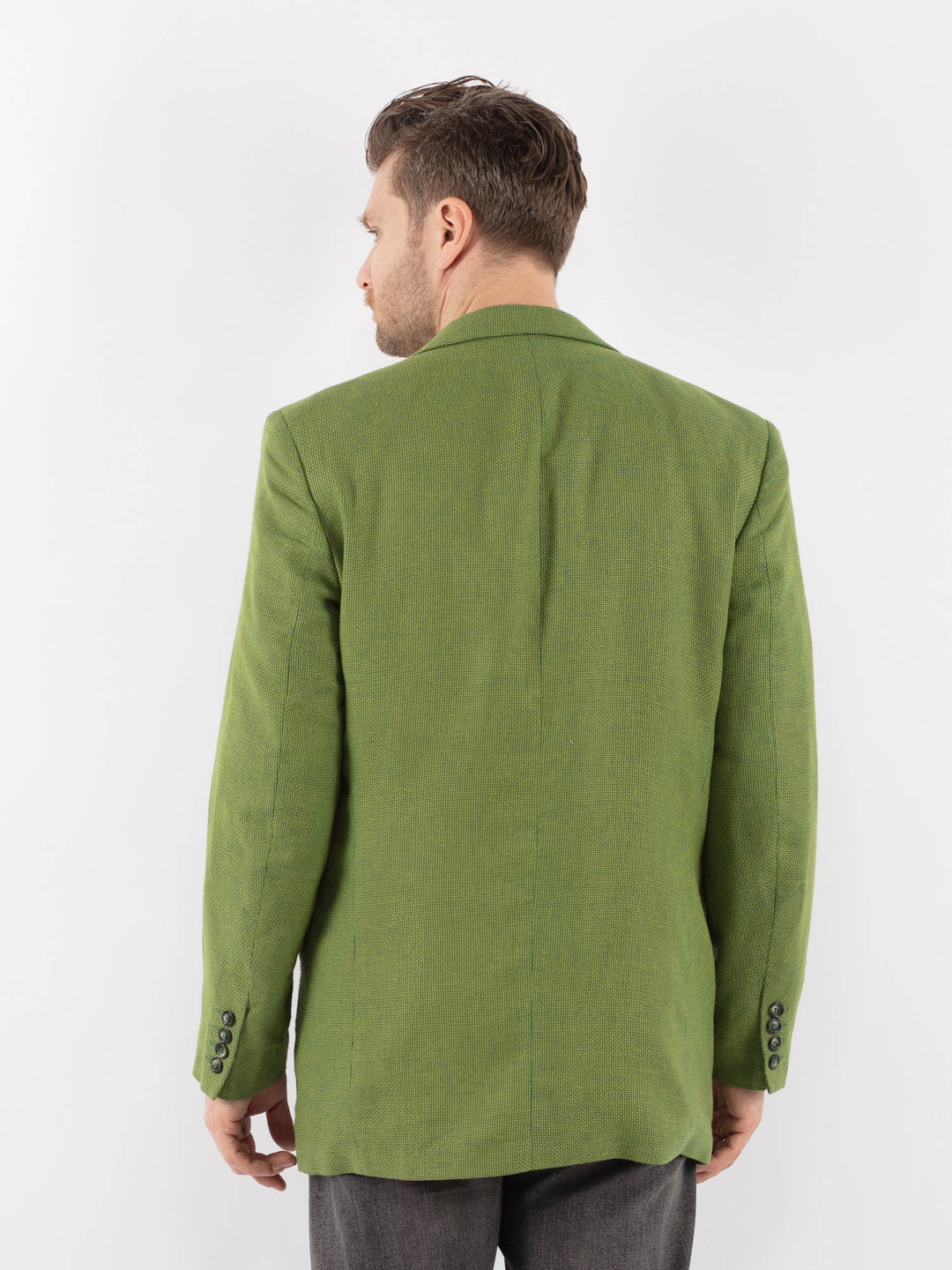 Vintage 90's Men Wool Blazer Jacket in GreenZ1024