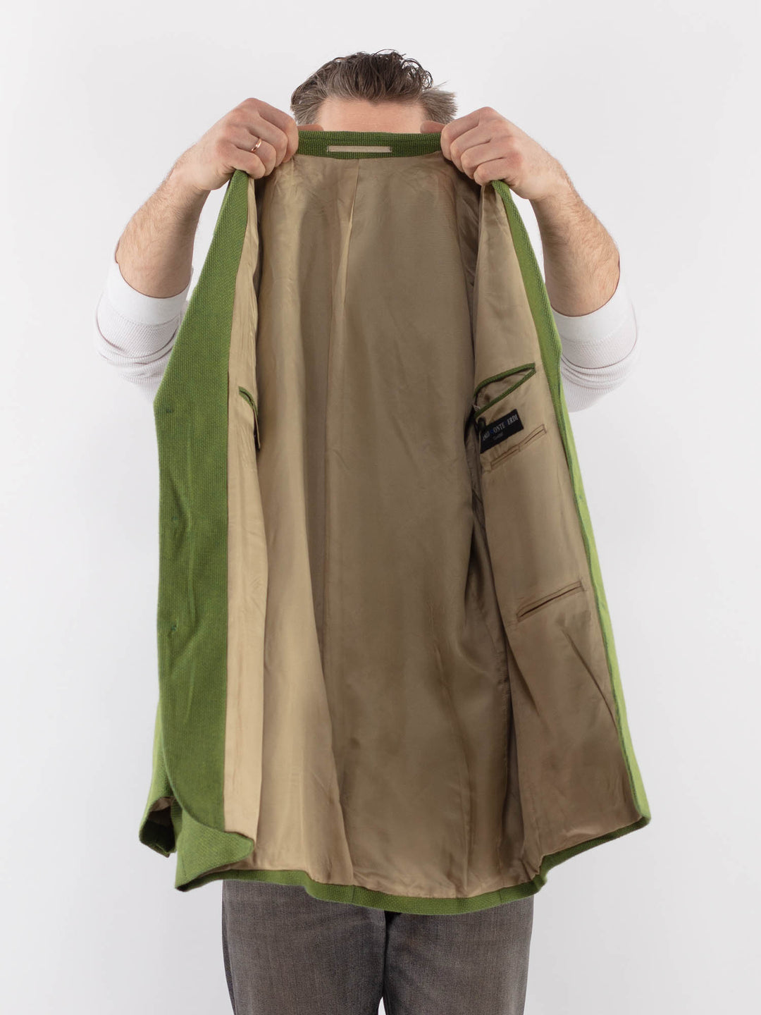 Vintage 90's Men Wool Blazer Jacket in GreenZ1024