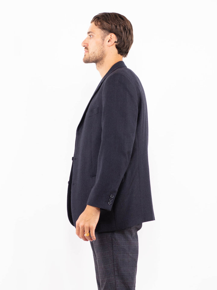 Vintage 90's Men Wool Blazer Jacket in BlueZ2210