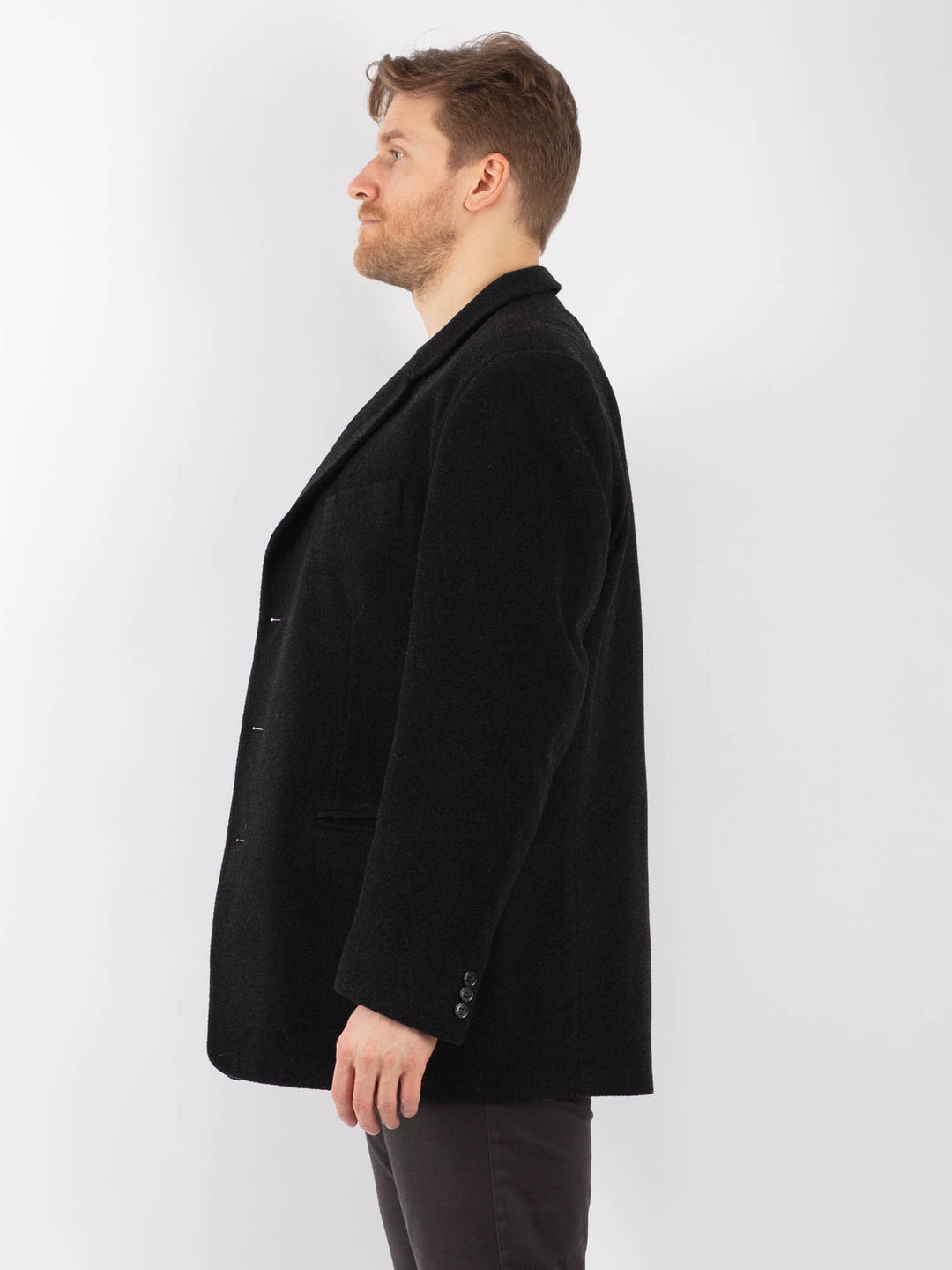 Vintage 90's Men Wool Blazer Jacket in GrayZ1299