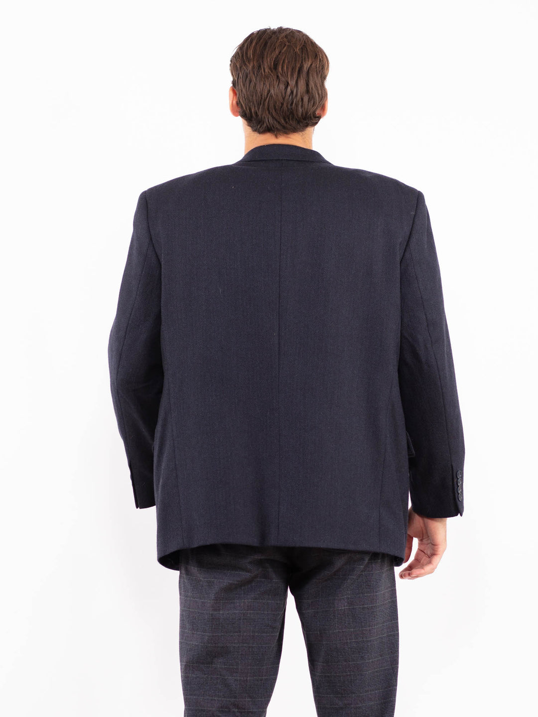 Vintage 90's Men Wool Blazer Jacket in BlueZ2210