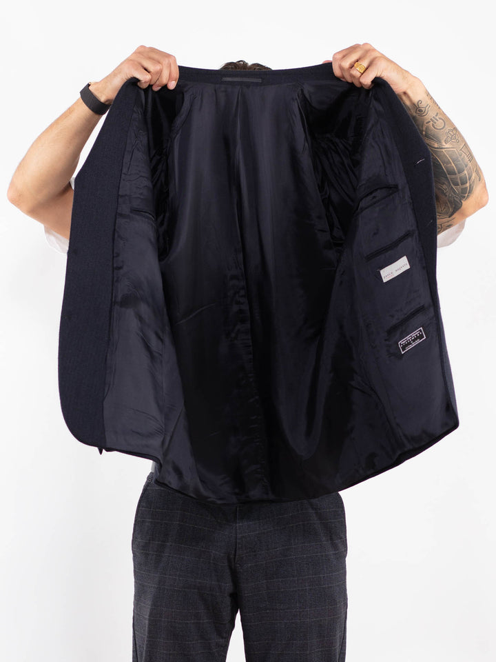 Vintage 90's Men Wool Blazer Jacket in BlueZ2210