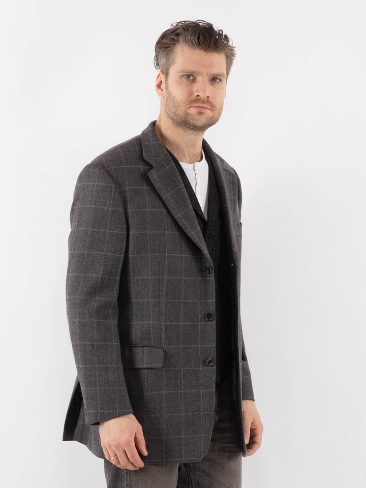 Vintage 90's Men Wool Blazer Jacket in GrayZ1031