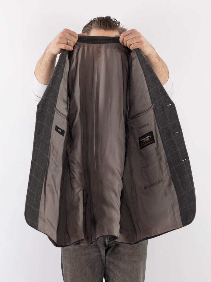 Vintage 90's Men Wool Blazer Jacket in GrayZ1031