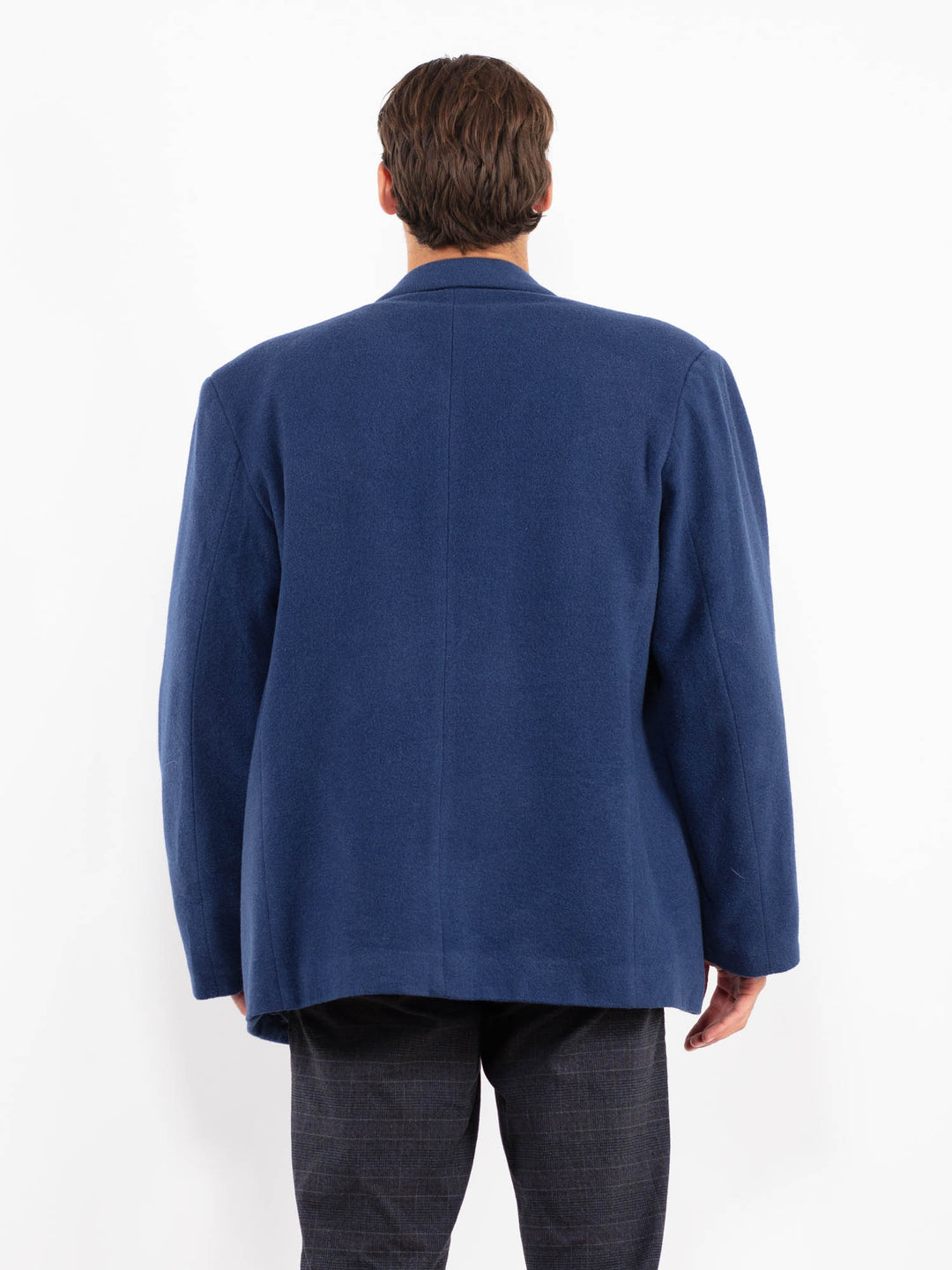 Vintage 90's Men Wool Blend Blazer Jacket in BlueZ2214