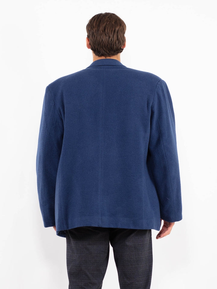Vintage 90's Men Wool Blend Blazer Jacket in BlueZ2214