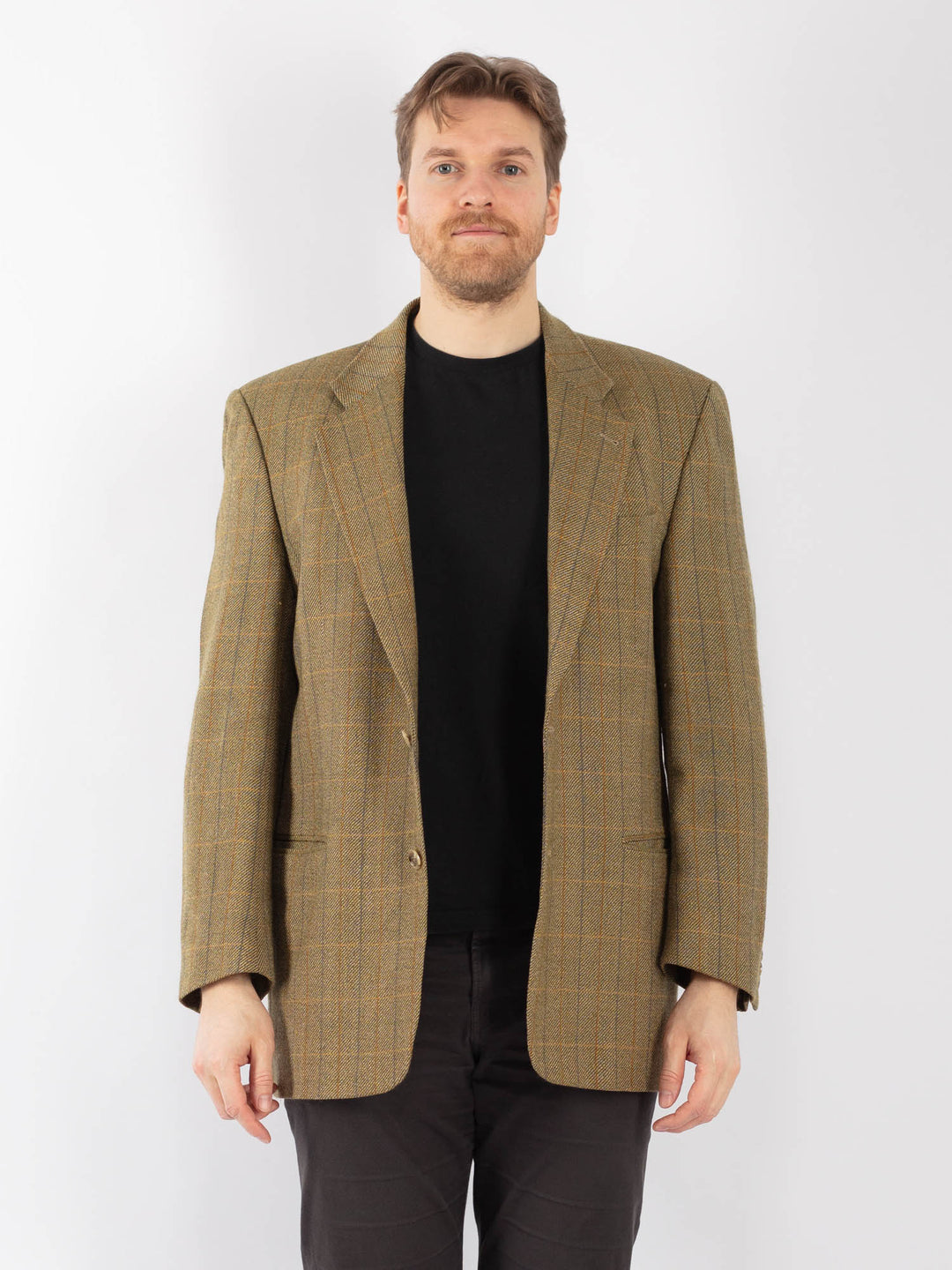 Vintage 90's Men Wool Blazer Jacket in GreenZ1306