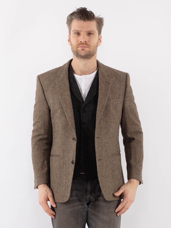 Vintage 90's Men Wool Blazer Jacket in BeigeZ1036