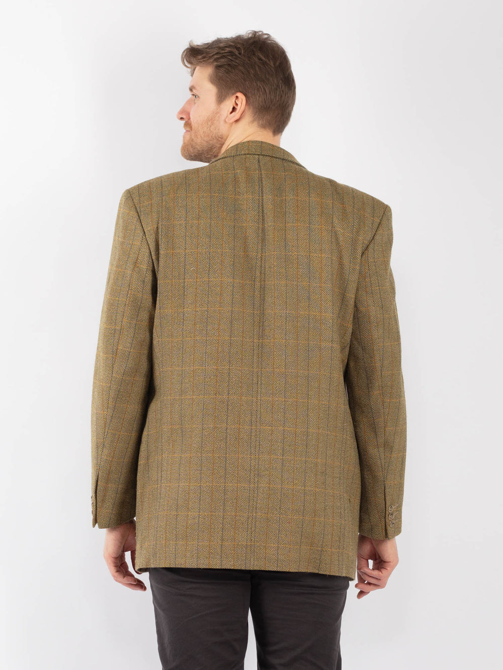 Vintage 90's Men Wool Blazer Jacket in GreenZ1306