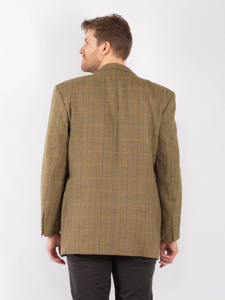 Vintage 90's Men Wool Blazer Jacket in GreenZ1306