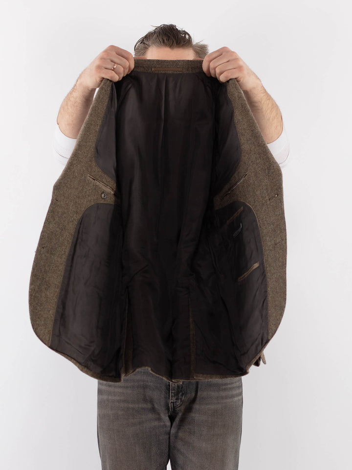 Vintage 90's Men Wool Blazer Jacket in BeigeZ1036