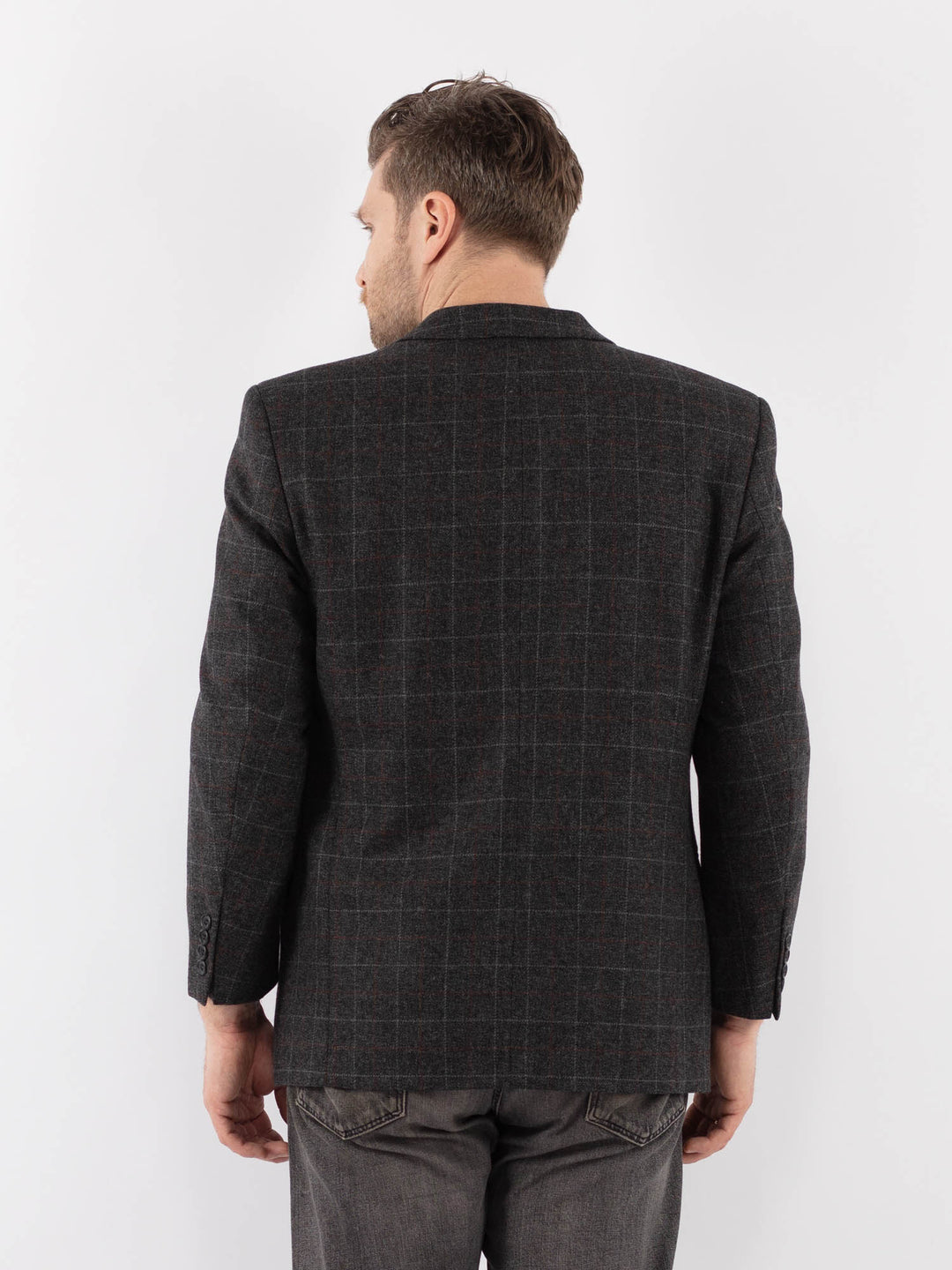 Vintage 90's Men Wool Blazer Jacket in GrayZ1040