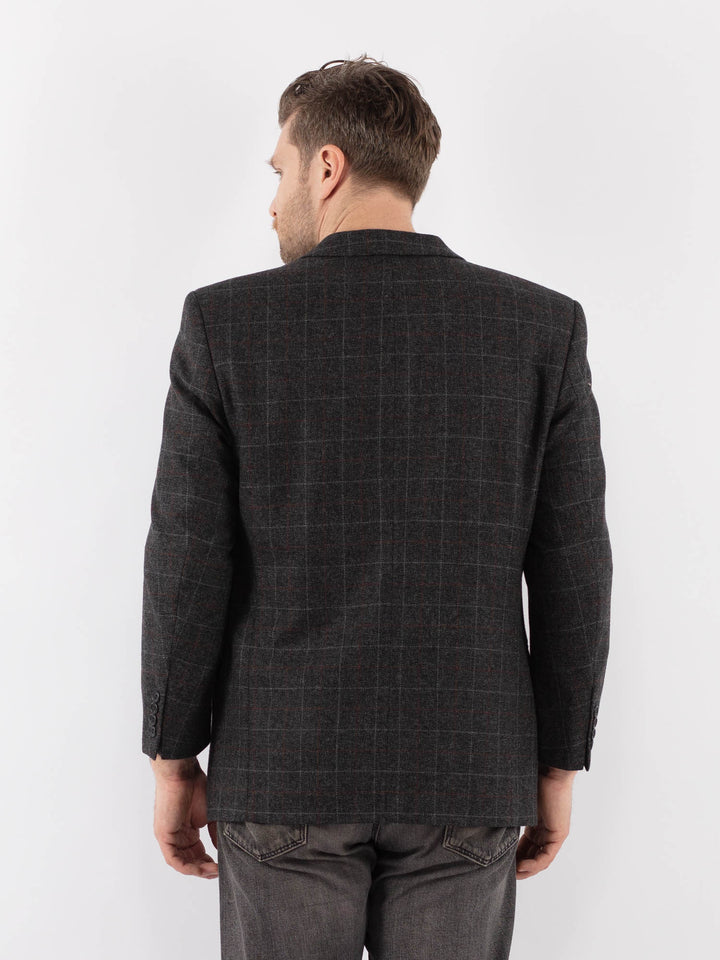 Vintage 90's Men Wool Blazer Jacket in GrayZ1040