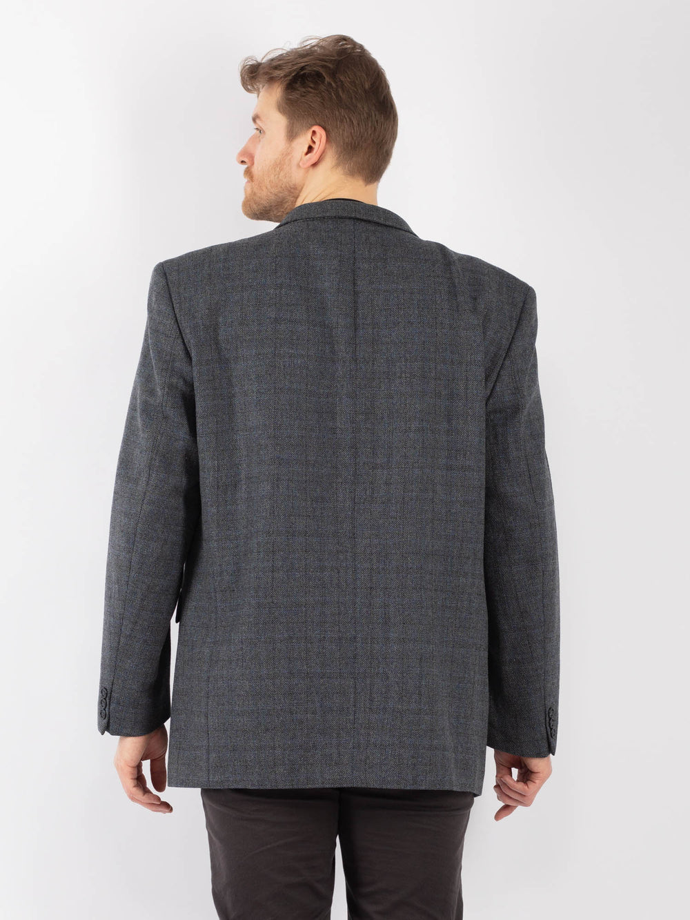 Vintage 90's Men Wool Blazer Jacket in GrayZ1313