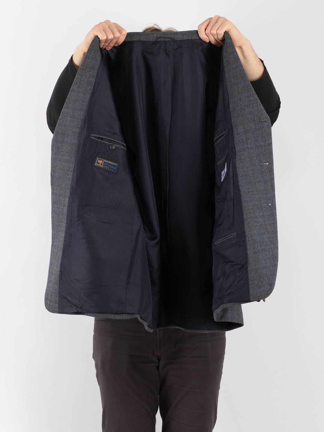 Vintage 90's Men Wool Blazer Jacket in GrayZ1313