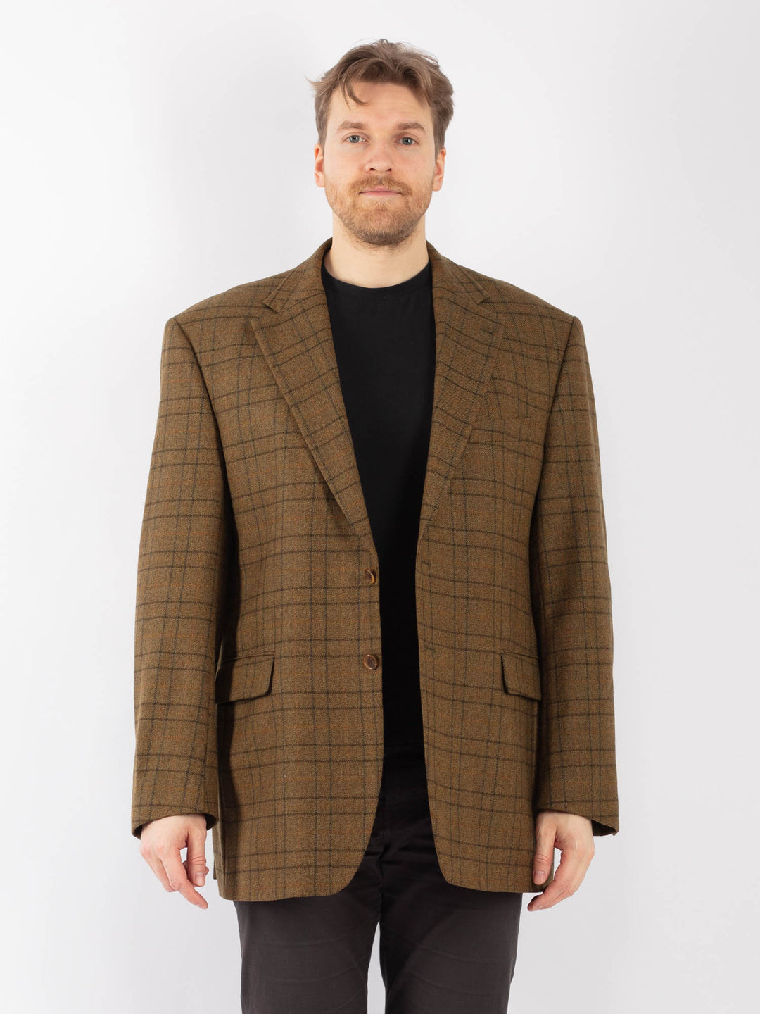 Vintage 90's Men Wool Blazer Jacket in GreenZ1314