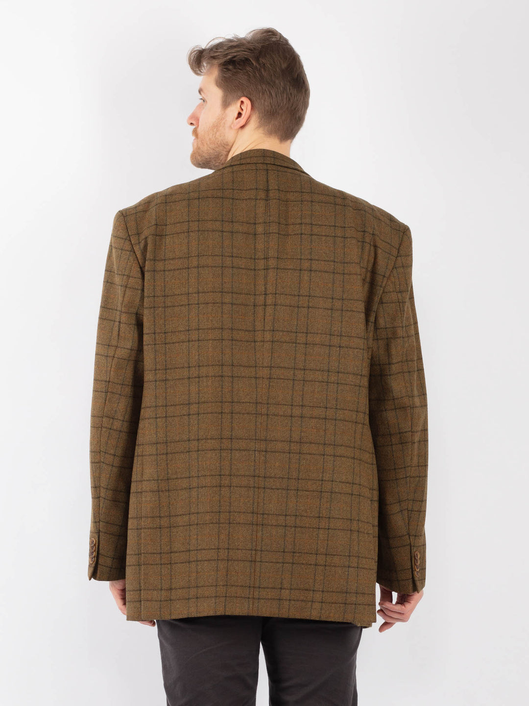 Vintage 90's Men Wool Blazer Jacket in GreenZ1314