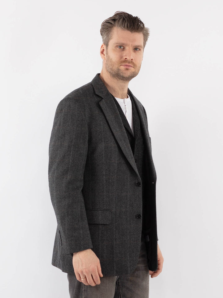 Vintage 90's Men Wool Blazer Jacket in GrayZ1044