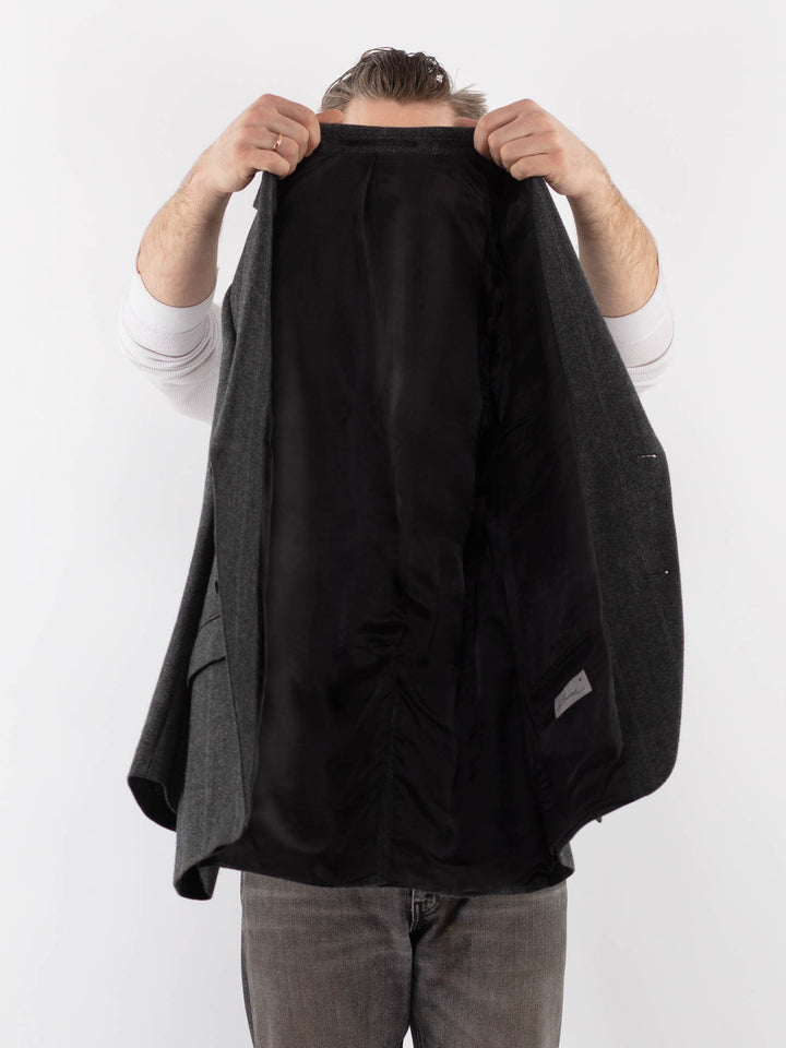 Vintage 90's Men Wool Blazer Jacket in GrayZ1044