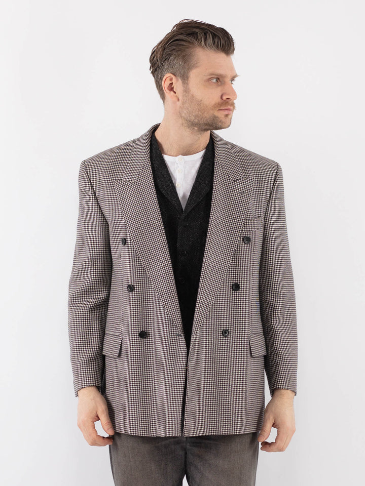 Vintage 90's Men Wool Blazer Jacket in GrayZ1045