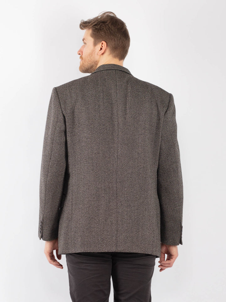 Vintage 90's Men Wool Blazer Jacket in GrayZ1315