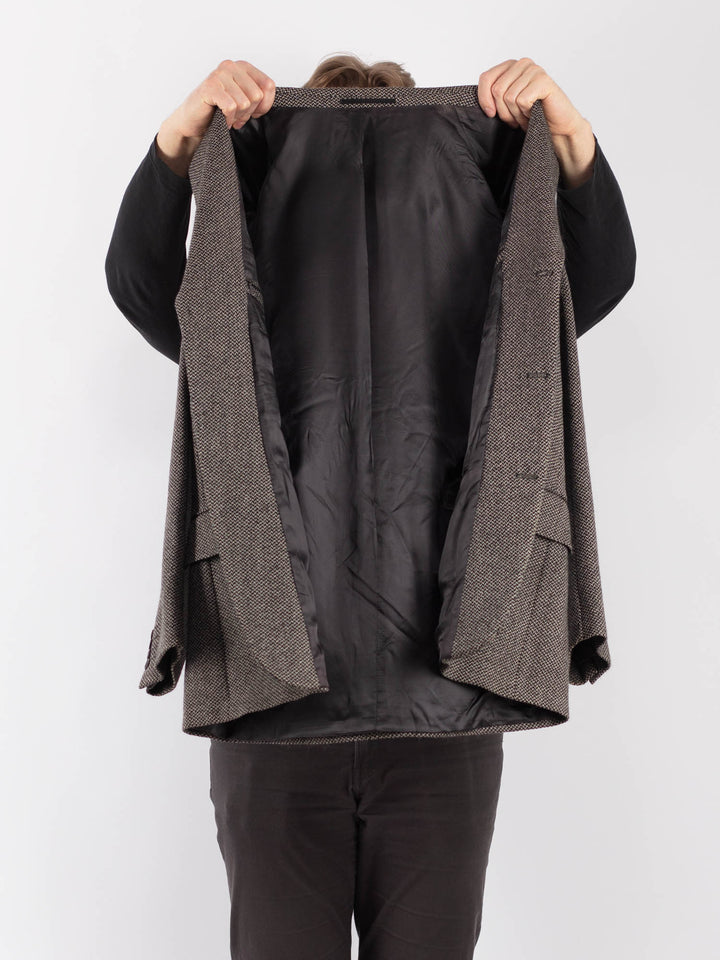 Vintage 90's Men Wool Blazer Jacket in GrayZ1315