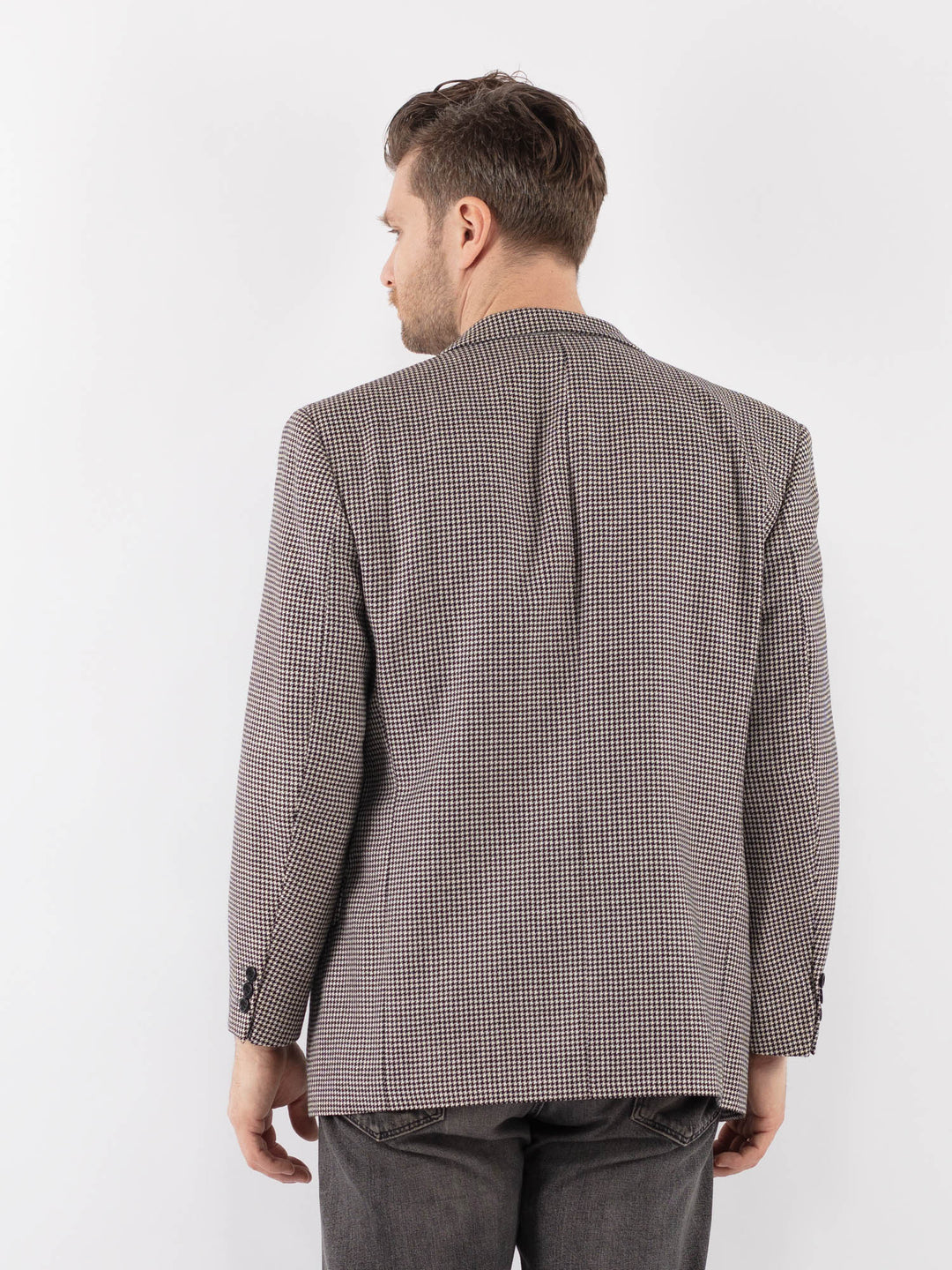 Vintage 90's Men Wool Blazer Jacket in GrayZ1045