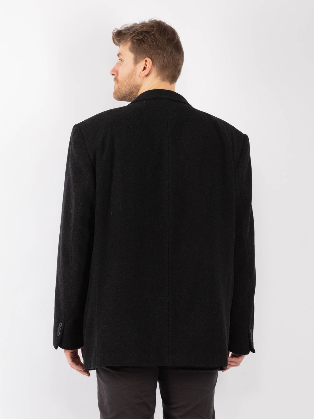 Vintage 90's Men Wool Blazer Jacket in GrayZ1316