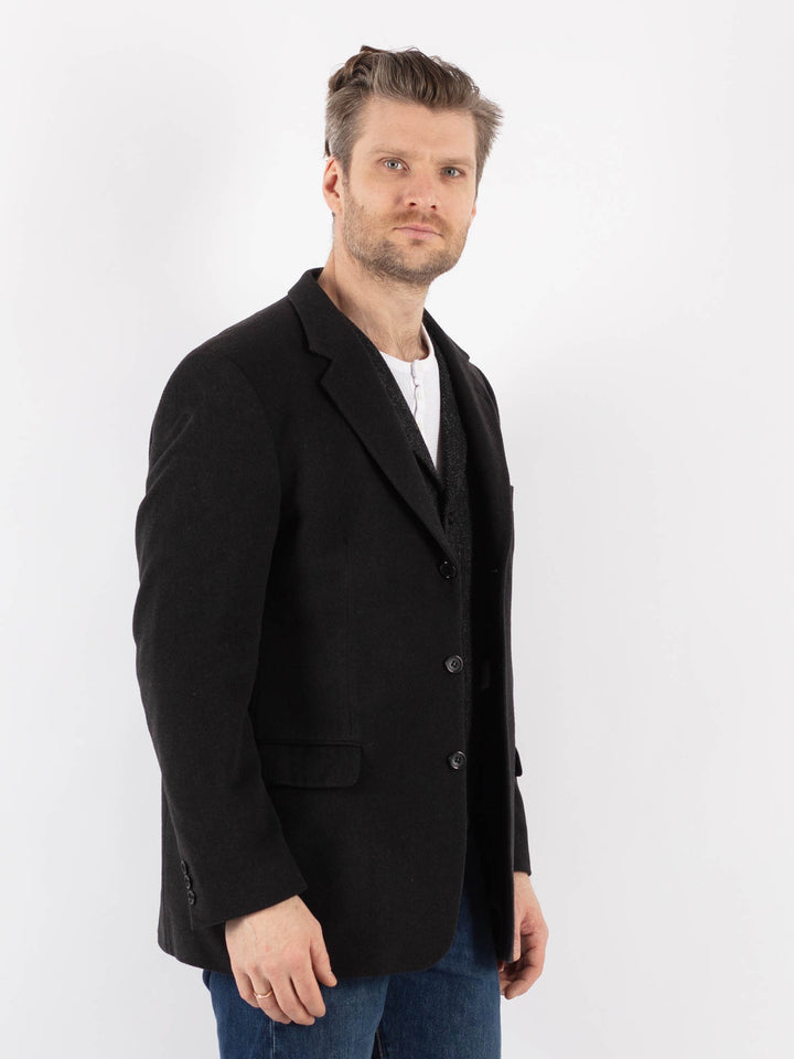 Vintage 90's Men Wool Blazer Jacket in GrayZ1197